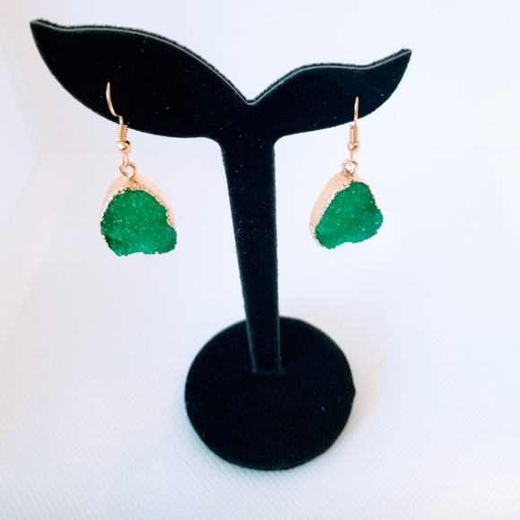 Fine Jewelry Jewelry - Esmerald  Drop Stone Long Earrings